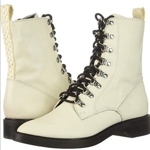 Dolce Vita Gilman white combat boots, US 8